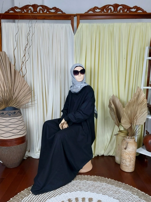 Gamis Sahara Linen Dress Black 2 black_2