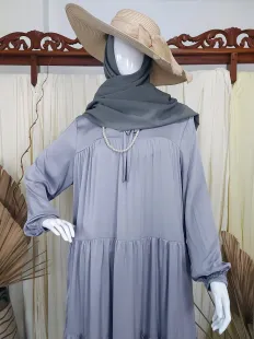 Gamis Dress Armani Silk Polos Grey 2 grey_2