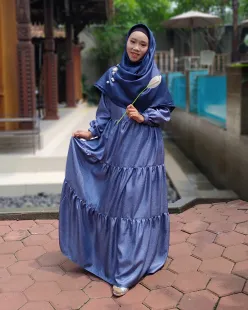 Gamis Denim Dress Piping<br>(AB-DR01-DENA)<br><br> 1 ig_anbia_001