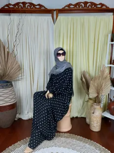 Gamis Kaftan Daily Polkadot Hitam 2 img_20220720_wa0009