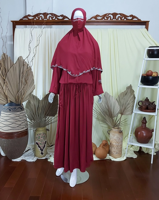 Gamis Dress Maxi Set Maroon 1 mx_web_2